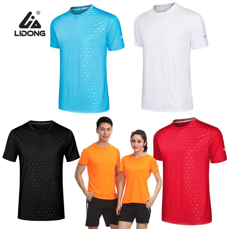 

2020 New Wholesale Promotion Gym Clothes Unisex Blank T Shirt Breathable Spring Summer Sport 100% Polyester T Shirt
