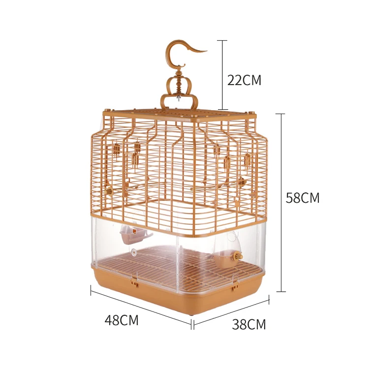 

Wholesale plastic chinese parrot cage lovebird bird cage animal cages, Bamboo yellow