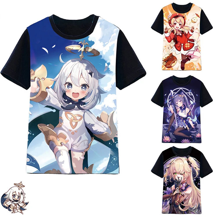 

Custom printing dropshipping garment t shirt short sleeve original shirt Genshin Impact anime clothes men's T-shirts, Multi colors