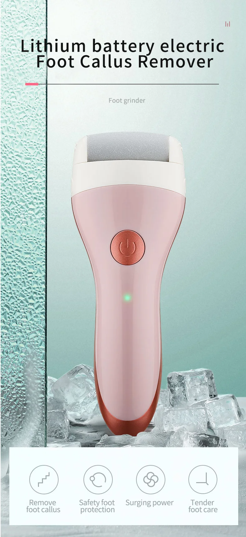 Professional Pedicure Handheld Foot File Set 2 In 1 Rechargeable