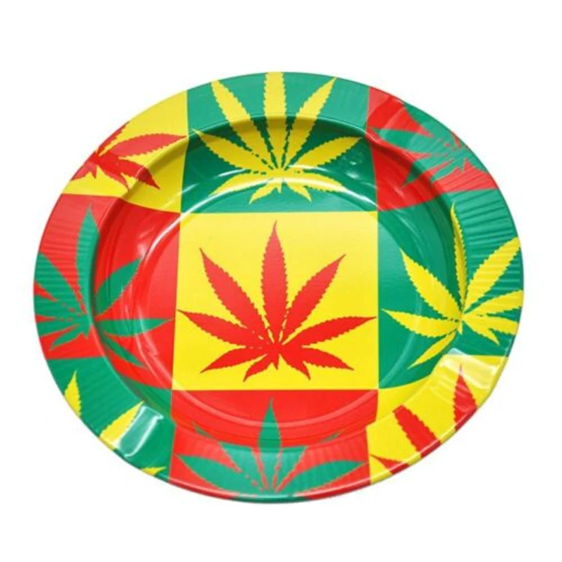 

SHINY Smoke Shops Supplies Creative Metal Portable Pocket Cigarette Ash Tray Round Tinplate Ashtray, Oem customized
