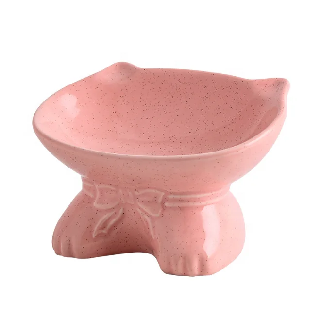 

Wholesale high quality Oblique ceramic pet cat bowl