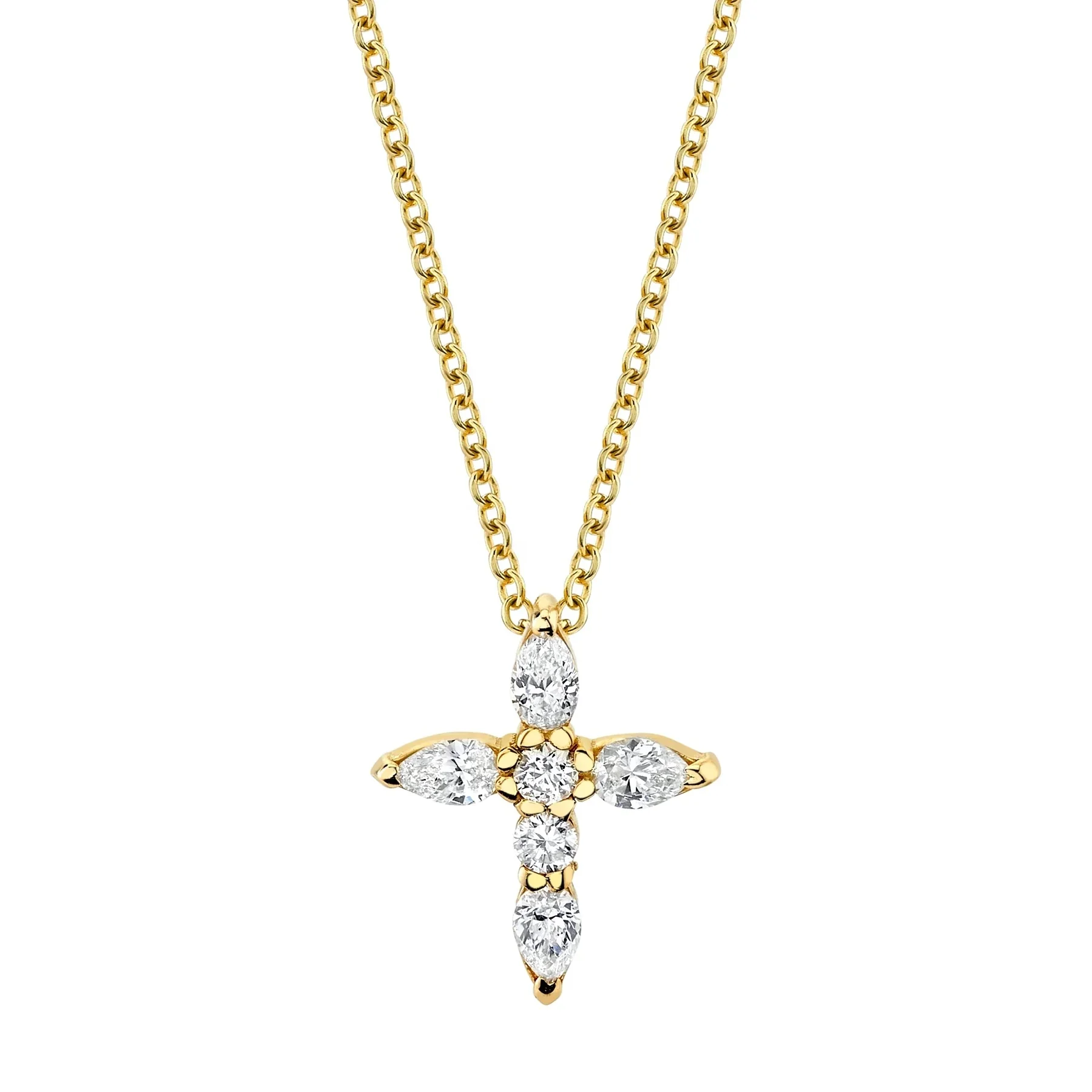 

LOZRUNVE Fashion Luxury Crystal Cross Pendant Necklace 18k Gold Silver 925 Jewelry