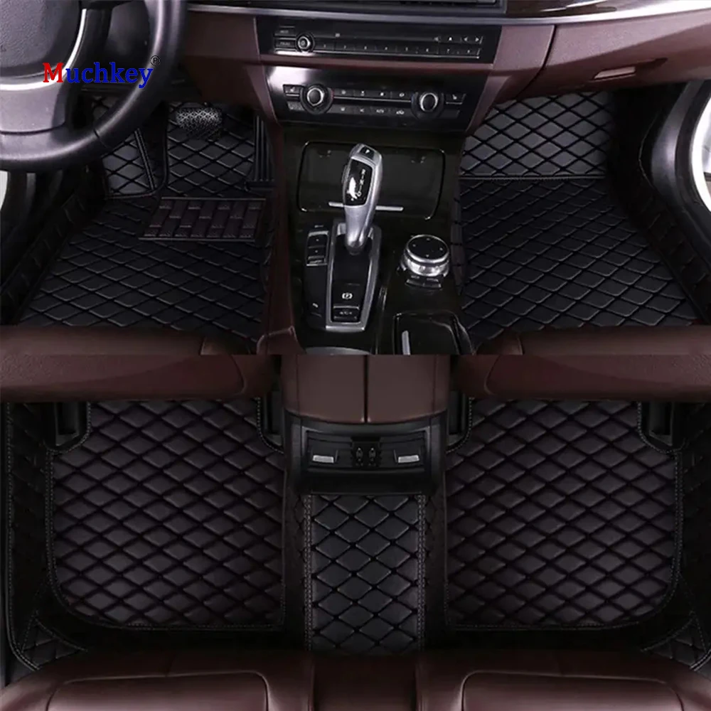 

Muchkey Luxury Leather Non Slip Interior Accessories for Jeep Wrangler 4door 2011-2017 Car Floor Mats
