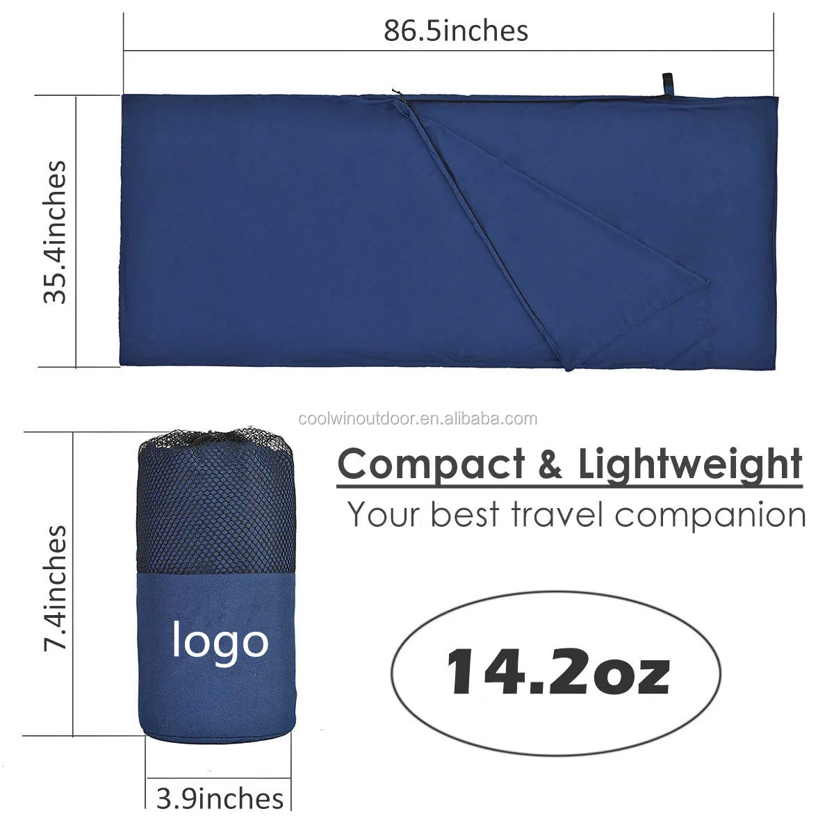 Lightweight Travel And Camping Sheets Sleeping Bag Liner With Zipper