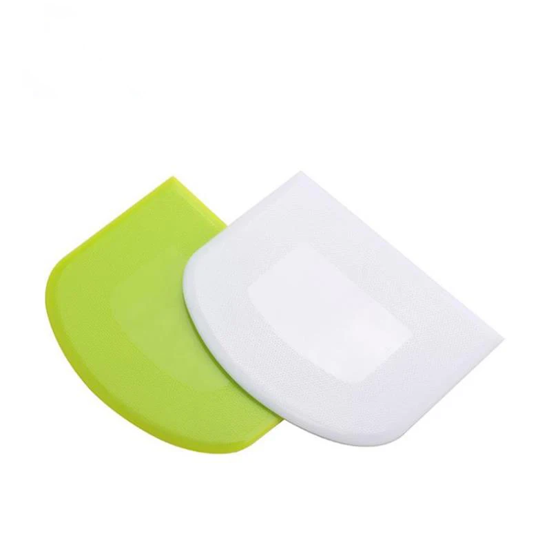 

Amazon Hot-Selling Silicone Soft Dough Cutter High Quality Baking Pastry Tool Cake Cream Scraper Plastic Dough Scraper, White;green