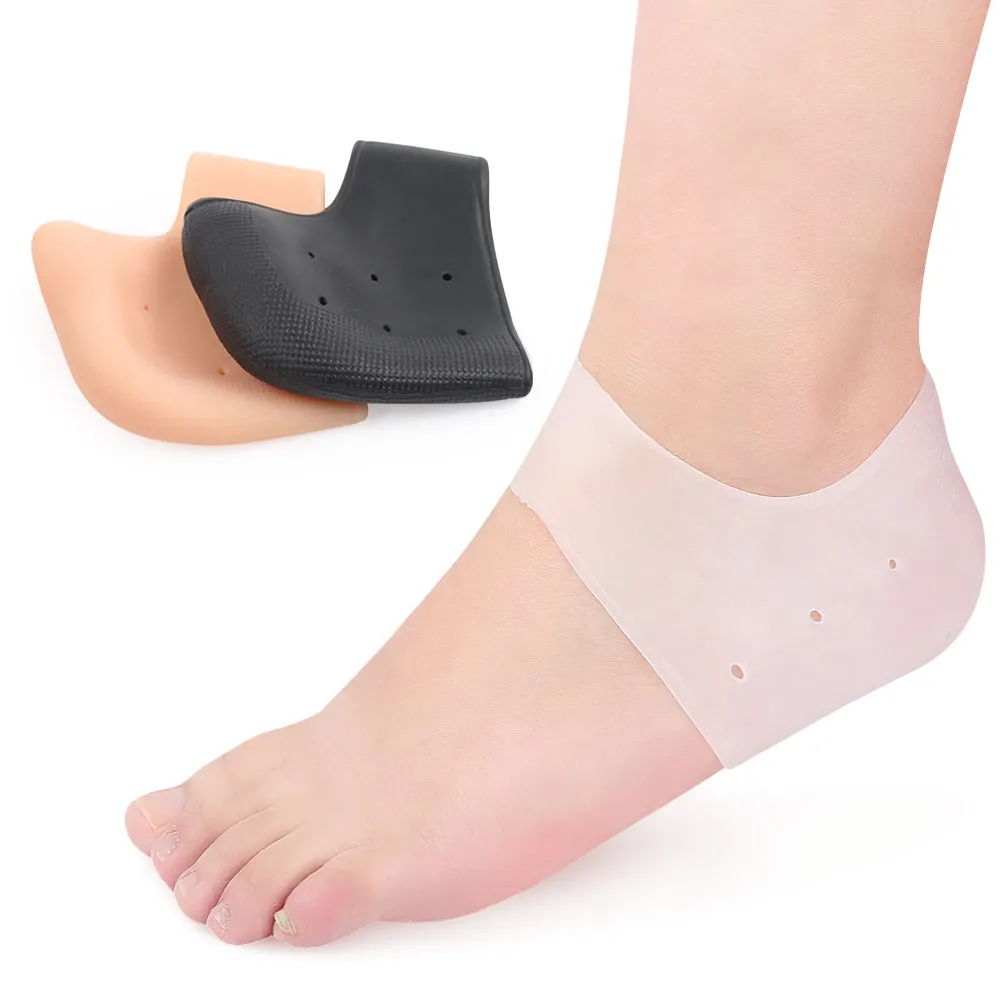 

Gel Heel Sleeves Breathable Silicone Heel Socks Protectors to Repair Dry Cracked Heel and Reduce Pains of Plantar Fasciitis