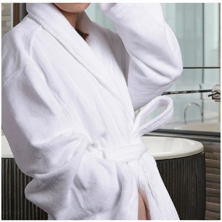 
100% Cotton Embroidery Cut Pile Hotel Bathrobe 