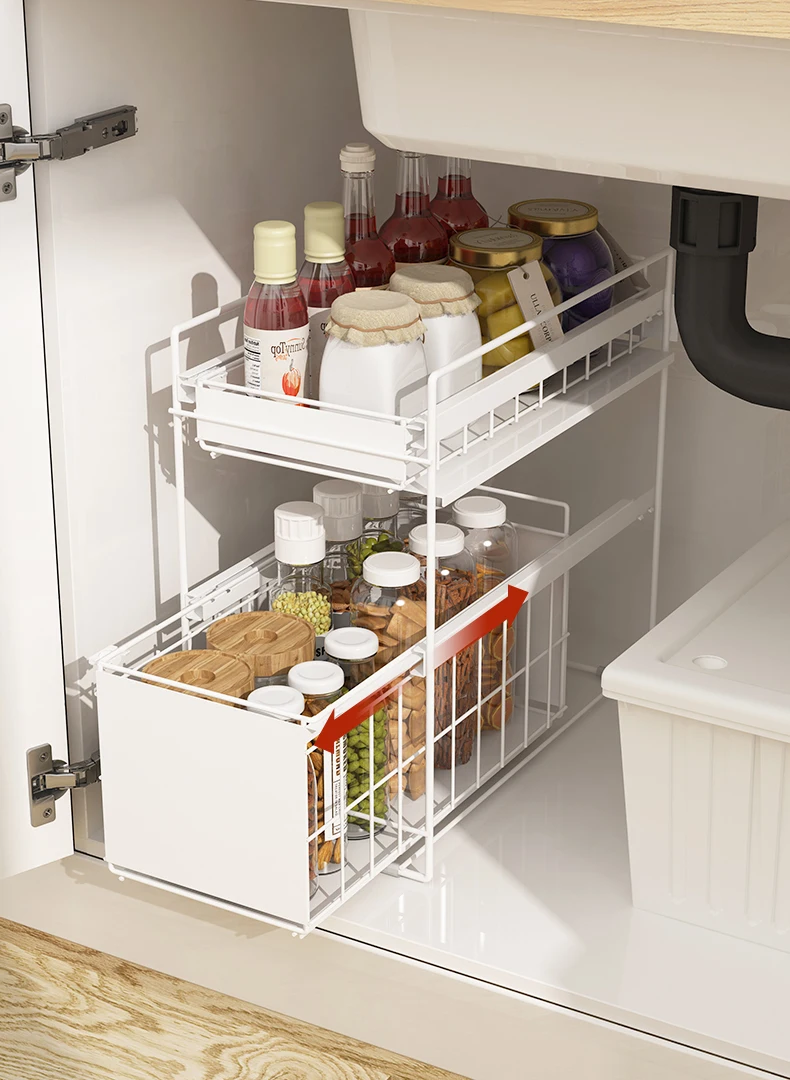 Hot Sale 2-tier Metal Expandalble Kitchen Under Sink Cabinet Organizer ...