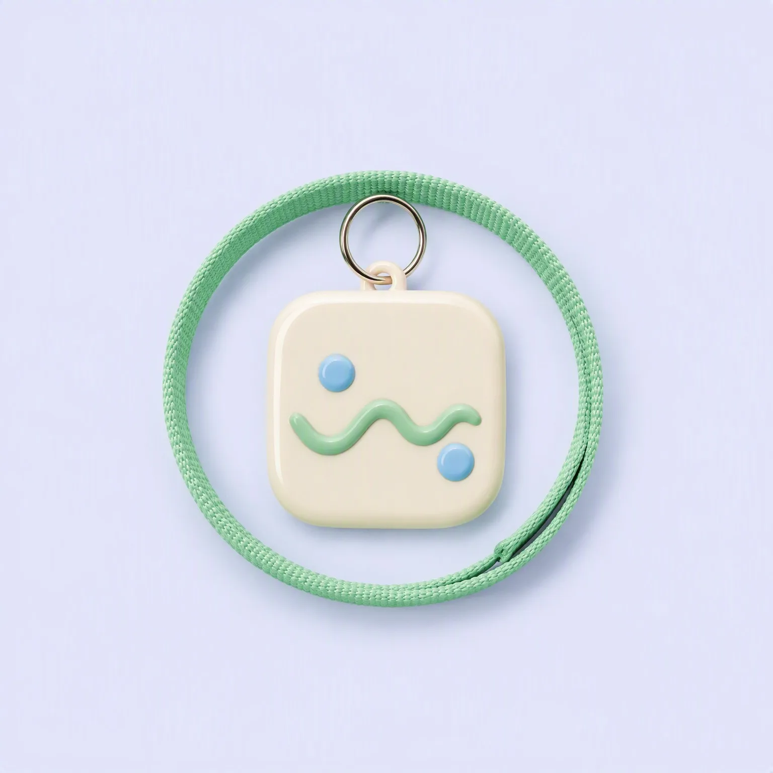 Soft PVC wrist keychain - flat lay