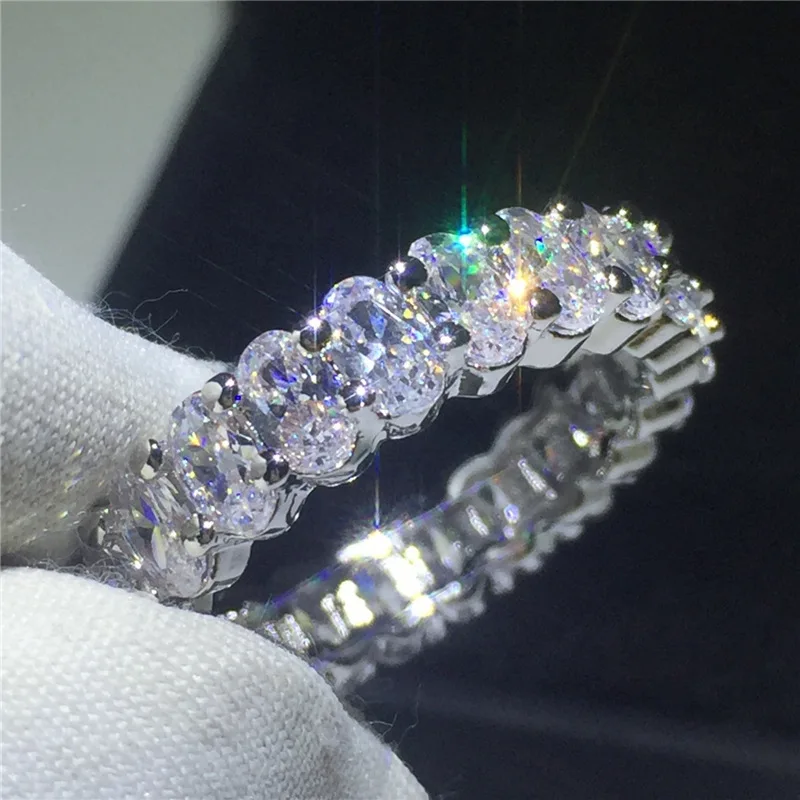 

Wedding Jewelry Heart Shaped Zircon Rings Delicate Simple Design Geometric Full Pave Cubic Zirconia Crystal Rings