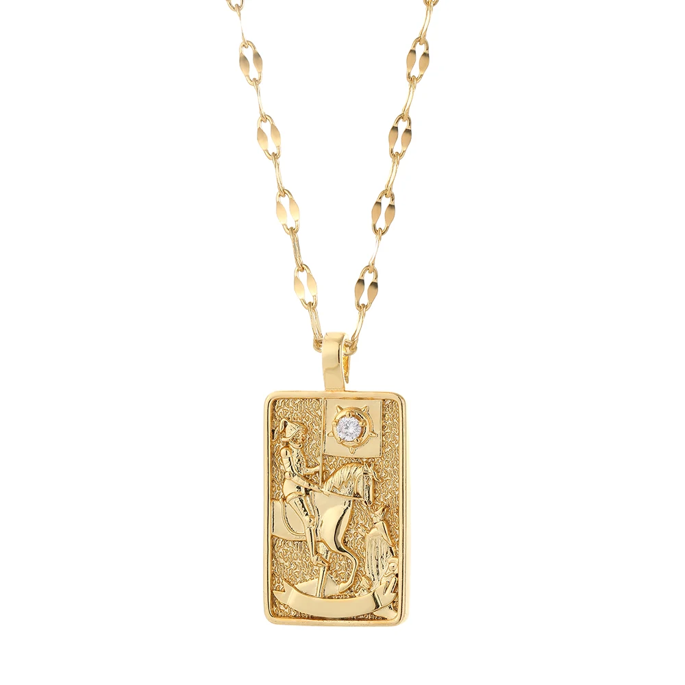 

Jewelry 18k gold plated idun tarot fortune-telling necklace stainless steel jewelry necklace