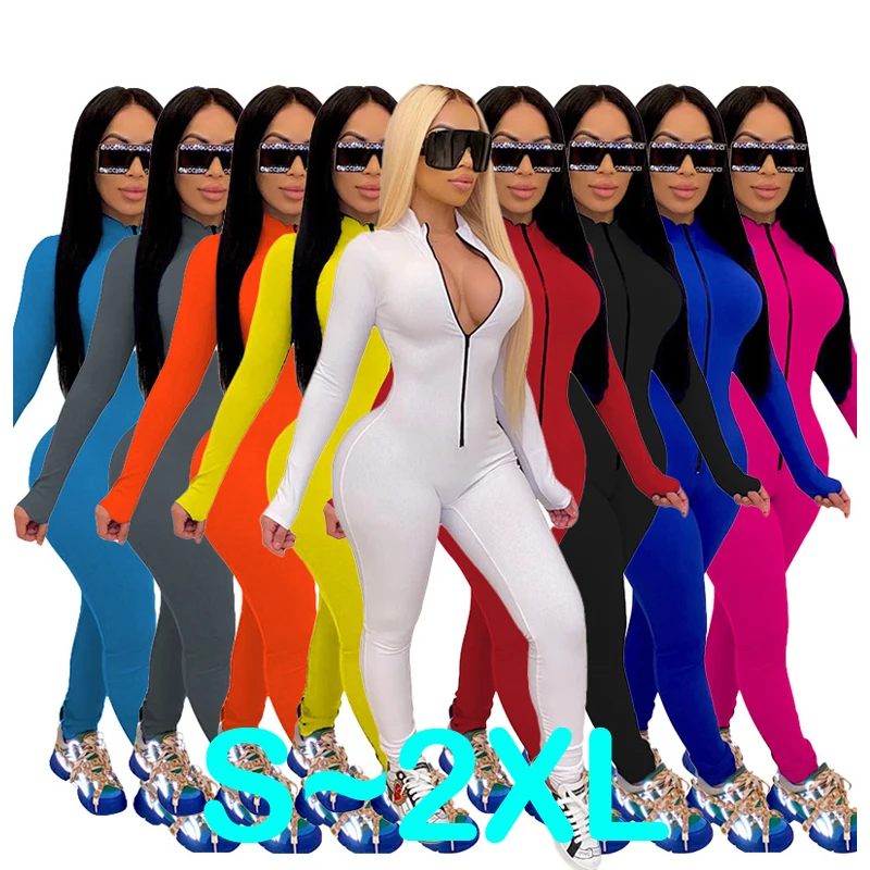 

Amazon Solid Color Jumpsuit Women s Jumpsuits 2021 Casual 1 Piece Sexy Bodycon Casual Summer Womens Jumpsuits