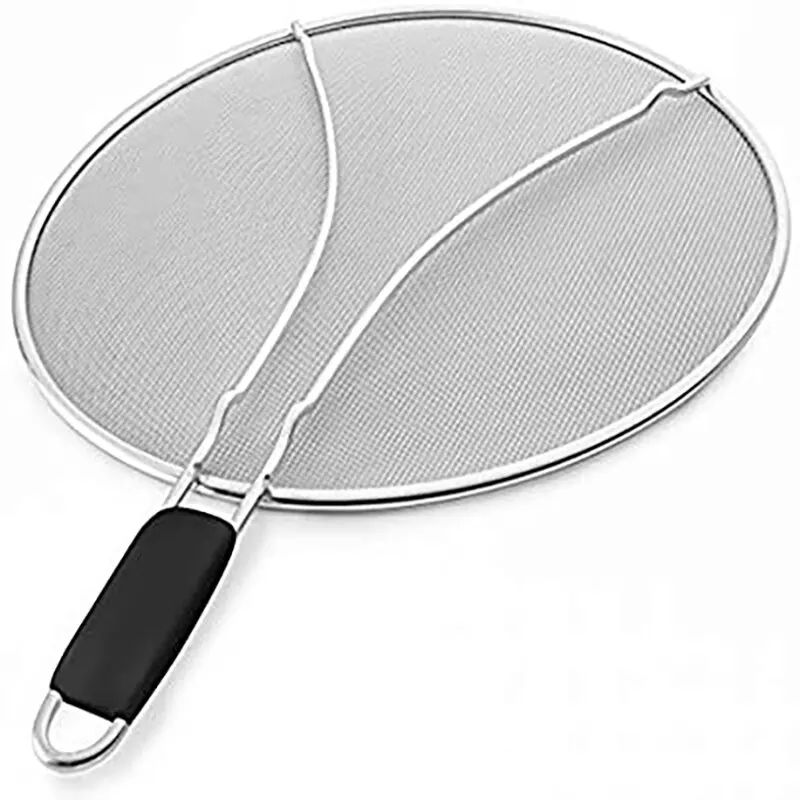 

Stainless Steel Oil Mesh Pot Lid Cover Oil Cooking Splatter Screens Guard for Frying Pan Kitchen Accessories Gadgets Tools, Silver