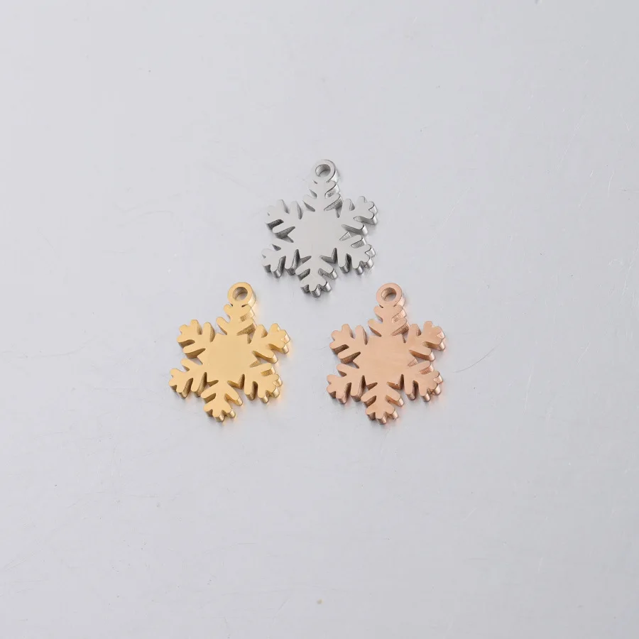 

Jewelry Accessories Finding Accessories For Jewelry Metal Plated Gold Stainless Steel Snowflake Pendant Charm, Gold,silver,rose gold