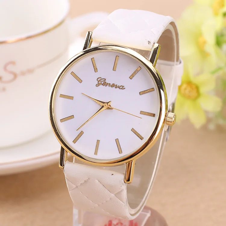 

Geneva watch custom name watches PU belt lady clasp for watch wholesale, As pic