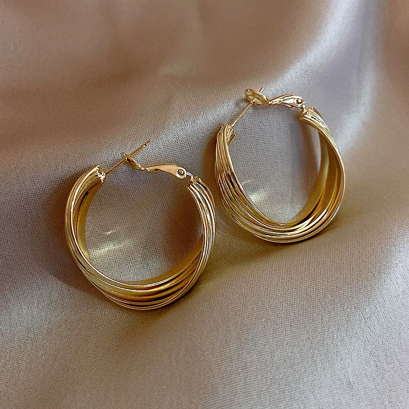 

Metallic Earrings Female Temperament Atmosphere Korean Net Red Earrings, S925 silver needle a57