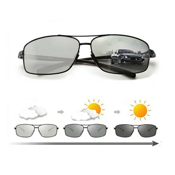 

Ultra Lightweight Rectangular Aluminum Men Women Sunglasses Polarized Photochromic Lens UV400 Protection Sun Glasses, Customized color