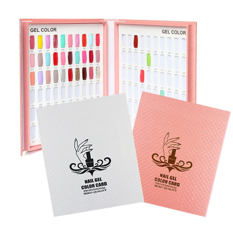 

2020 exclusive nails display book 20 Tips DIY Nails Polish UV Gel Display Card Book Catalog Color Chart For Manicure, White/pink/yellow