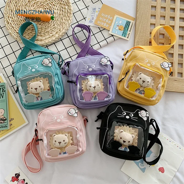 

Japan cotton canvas tote bags women's crossbody shoulder tote bag cartoon cute nylon cloth small messenger bags for girls