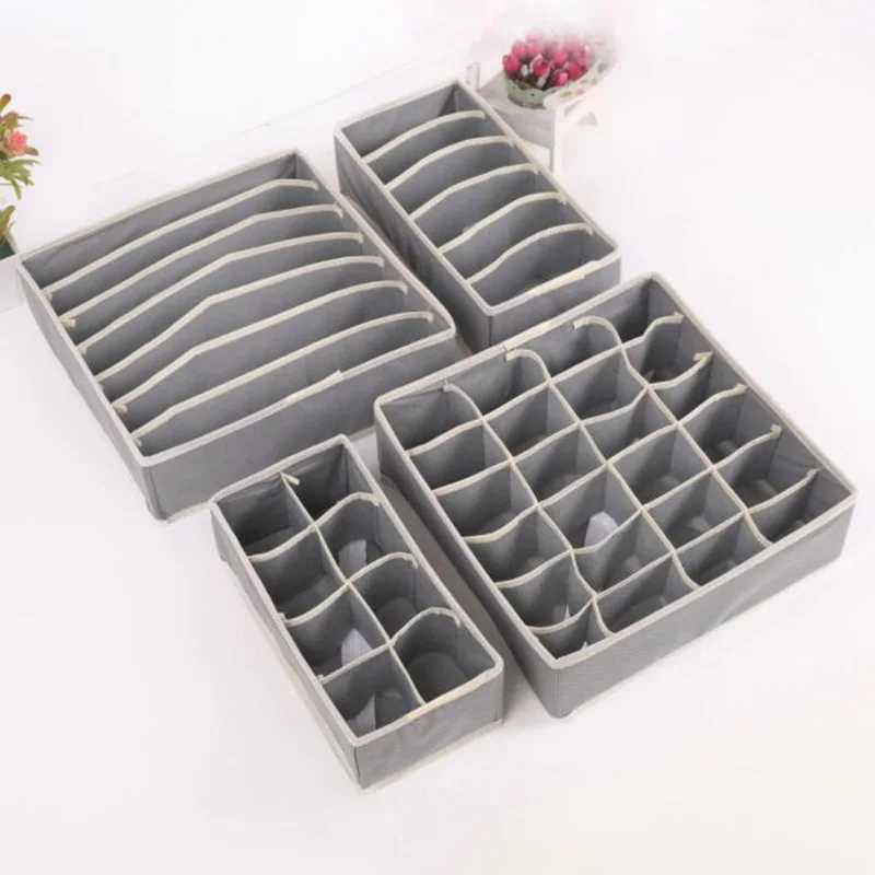

Room space Drawer Divider Non Woven Fabric Cloth 4-Pack Underwear bra stockings storage Organizer container