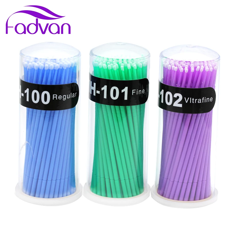 

Factory wholesale 100pcs/pot Black S M L Size Micro Brush Disposable Dental Micro Applicator Brush, Blue/purple/pink/yellow