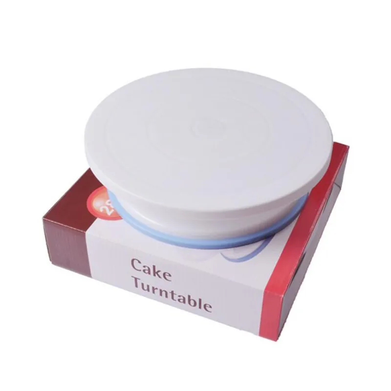 

New 27cm Round Shape Cakes Turntable Cake Decoration Stand Tool Platform Anti-skid Turntables Color Box Packaging