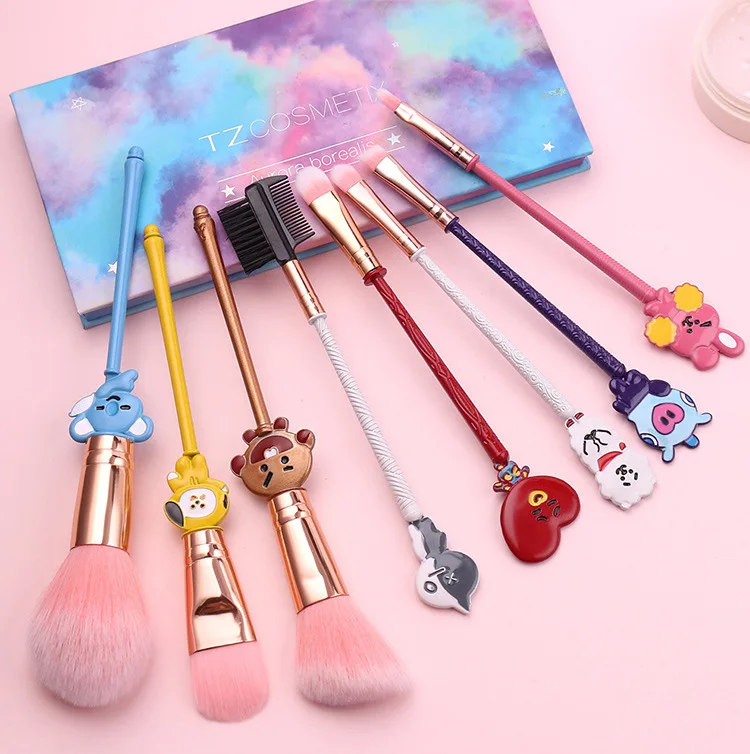 

Doll Shape Girl Gift Man-Made Fiber Anime Cartoon Bling Makeup Brushes