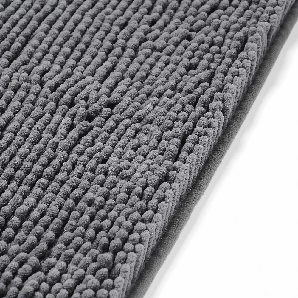 

High Quality Easy Clean Non-slip Bath Mat Carpet Waterproof Microfiber Chenille Rug Floor Mat, Blue black bronze