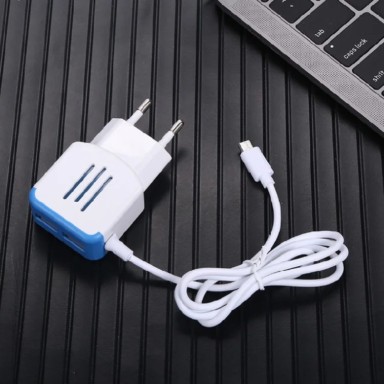 

trending products 2021 new arrivals portable wall charger 2usb luminous Mobile phone charger with V8 data cable