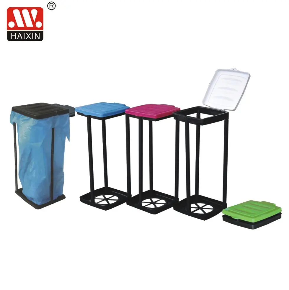 2019 Haixing hot sale trashcan portable folding plastic garbage bag holder