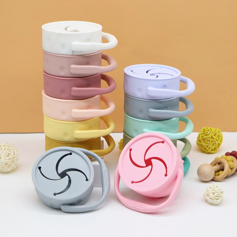 

12 Colors 10Pcs/set Mom and Baby Products Silica Gel Safety Complementary Food Fold Snack Cup M684