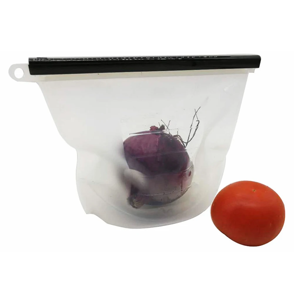 

Factory Supply 500ML Silicone Food Bag Reusable Frozen Storage Bag Seal Silicone Storage Bag with 4 Colors