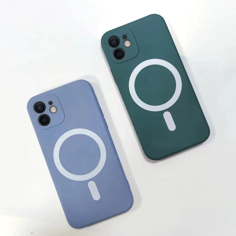 

Unique 2022 New arrival Creative Phone Magnet Luxury Color Liquid Silicone Magnetic Covers Case For iPhone 13 12 Pro Max 12 Mini