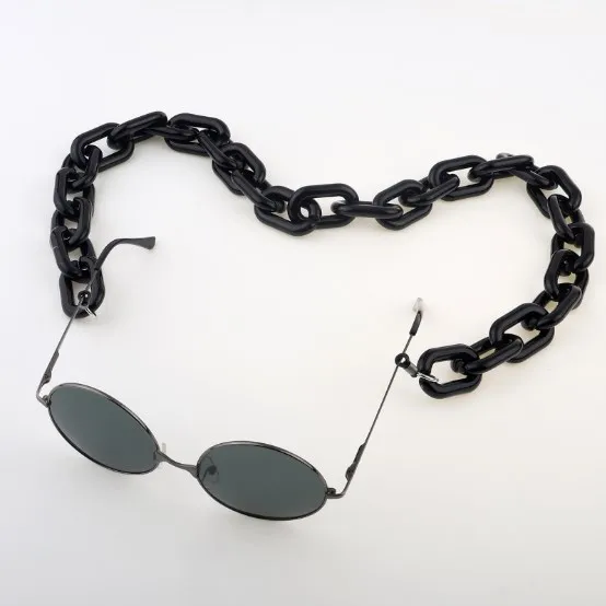 

2021 Trendy Big Flat Acrylic Chain Necklace Sunglasses Eyeglass Holder Chunky Eyewear Glasses for Chains, Orange;yellow;black