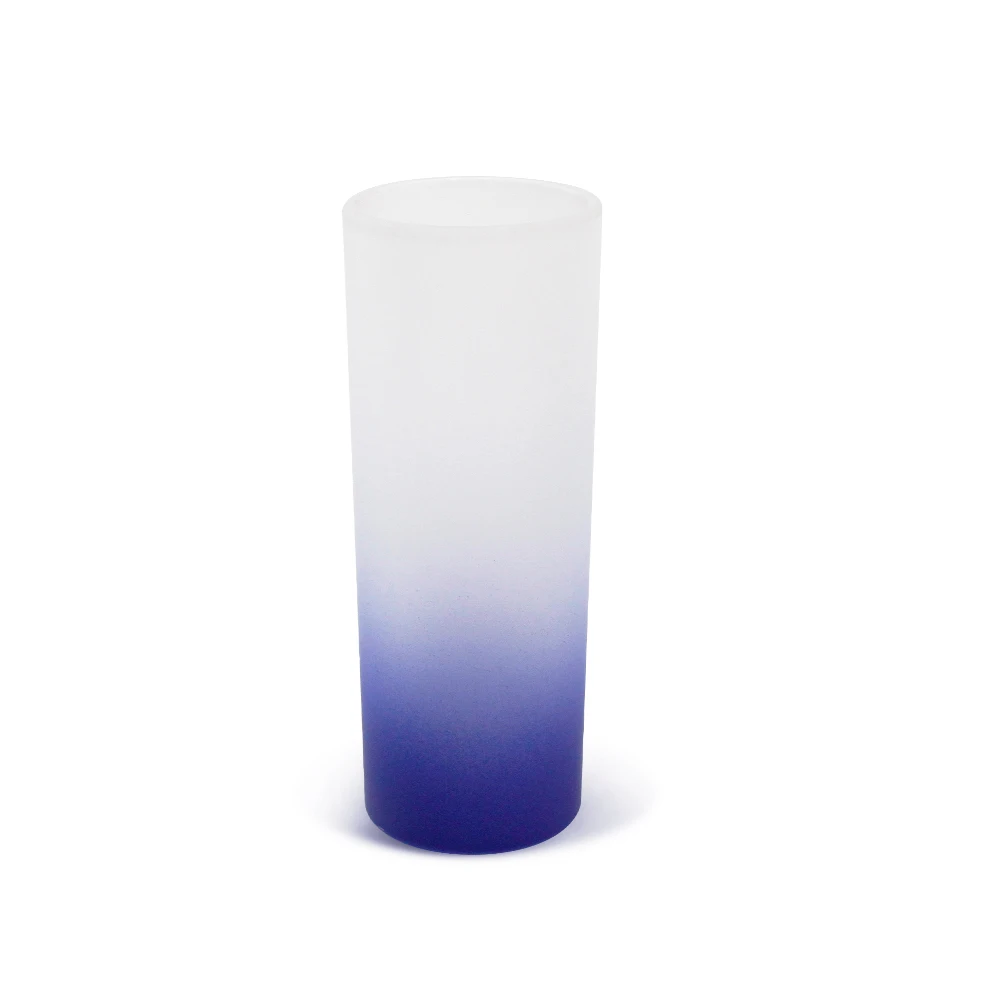 

New 3oz Mini Glass Sublimation Mug Cute High Quality Gradient Frosted Glass Mug Cup Supplier, Multi colors