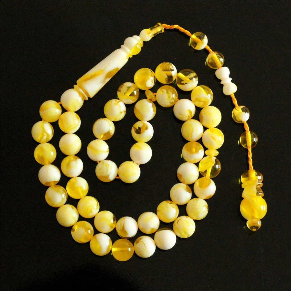 

Honey Color round 10mm 45 beads resin Amber Tesbih Muslim Ramadan Gift Islamic Prayer Beads rosary misbaha tasbih sibha