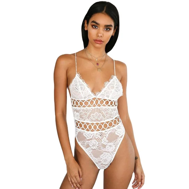 

High quality lace stitching mesh open back suspender sexy underwear Women's Shapers, Shown