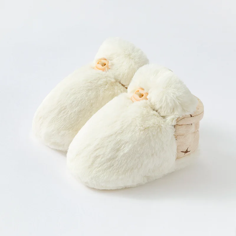 

Wholesale Newborn Booties Cute Lovely Warm Comfort Reversible Furry Plush Faux Fur Boots for Babies, 5 colors