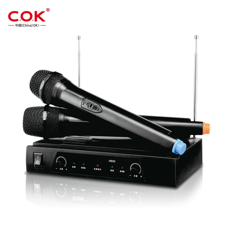 

Professional portable home ktv singing machine wireless microphone karaoke set wireless microphone uhf with dual channel VHF Mic