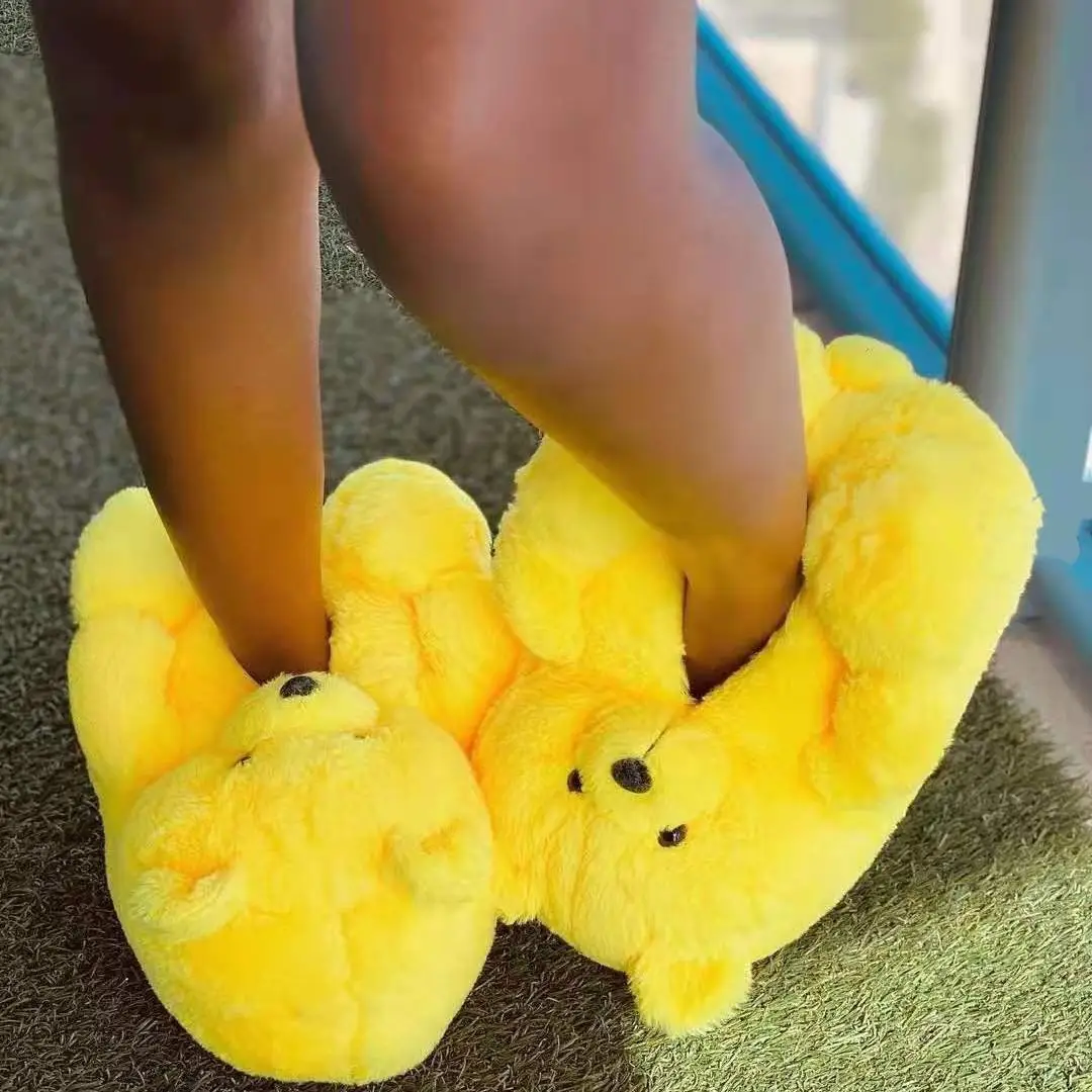

Lovely Plush Fast Shipping Size Teddy Bear Slipper Comfortable House Slippers Children's Day Gift teddy bear slippers, Pictures shown