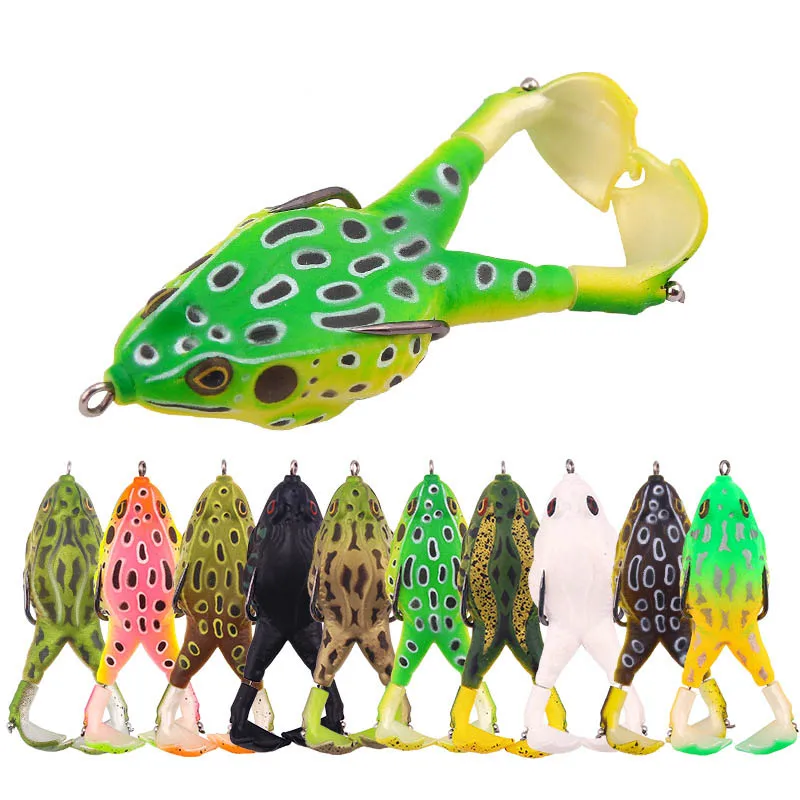 

Double Propeller Shad Soft Lure Jigging Fishing Lure Bait Catfish Silicone Artificial Wobble Topwater Frog Soft Fishing Lure, 10 colors