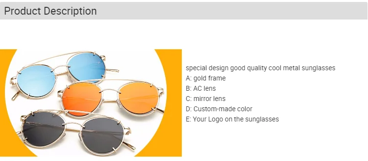 Fashion round sunglasses with custom services for women-3