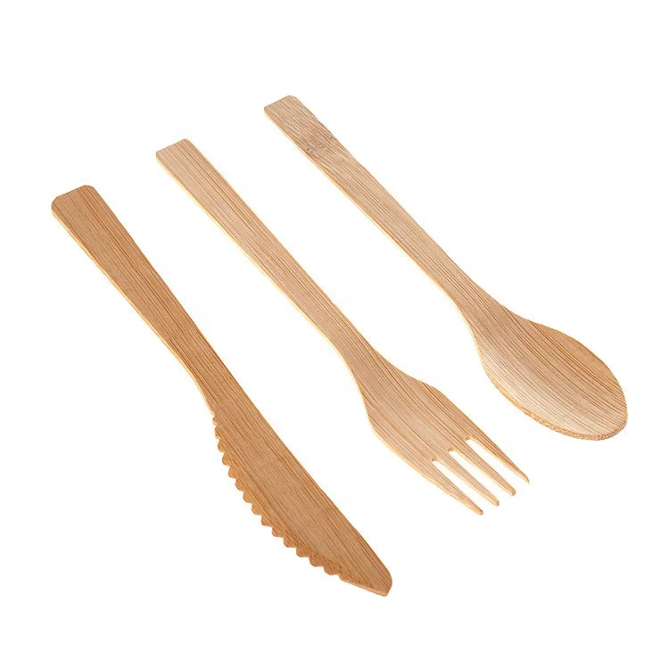 

Eco friendly Reusable bamboo cutlery disposable wooden tableware set for travel