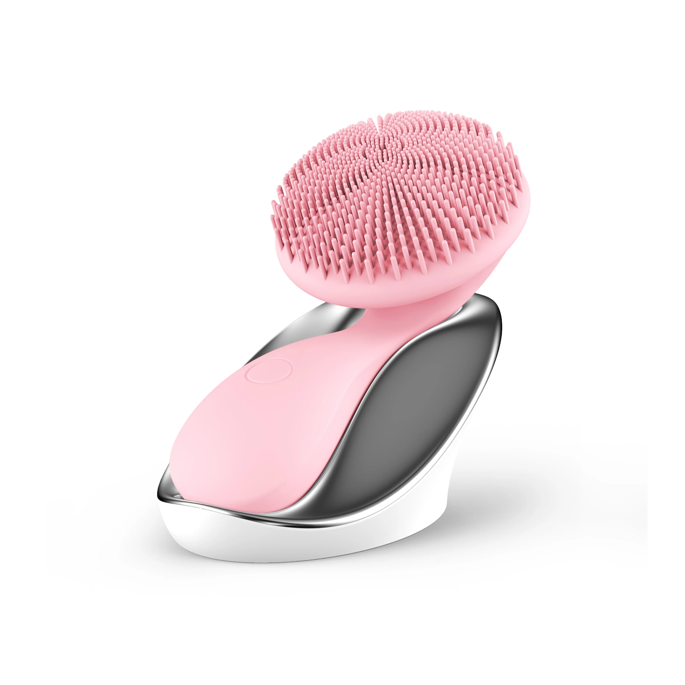 

3D Ultrasonic Magnetic Head Spin Rotating Vibrating Silicone electric face brush, Pink/white/customization