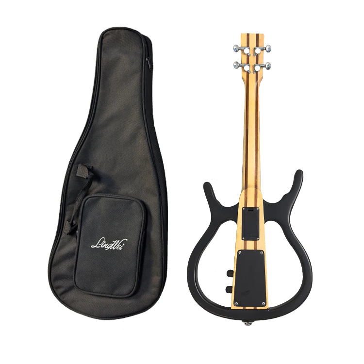 wholesale silent ukulele with 30-inch electric body equipped with a carrying case and connected to an audio system Ukulele