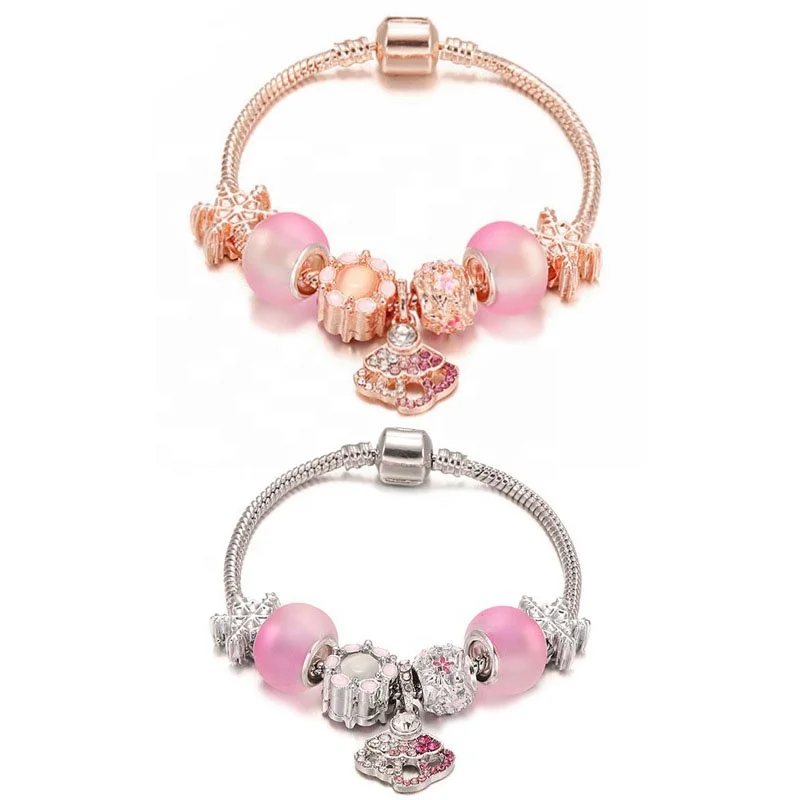 

2021 Free Shipping And Free Sample Resin CZ Stone Jewelry Charm Fashion Girl Bracelet, White,rose gold