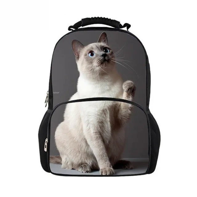 

Siamese Cats Backpacks Fashion Women School Backpack Teenager Girls 3D Daypack Female Casual Laptop School Bags, Customized