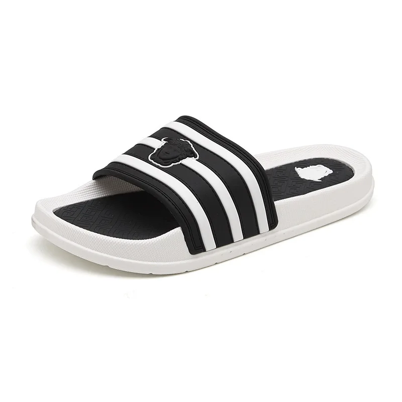 

Fashion Custom Sandal Footwear indoor Pvc Mens shoes Custom Logo Slide Sandal flat Soft Men Slipper, Red, blue, yellow, gray, black