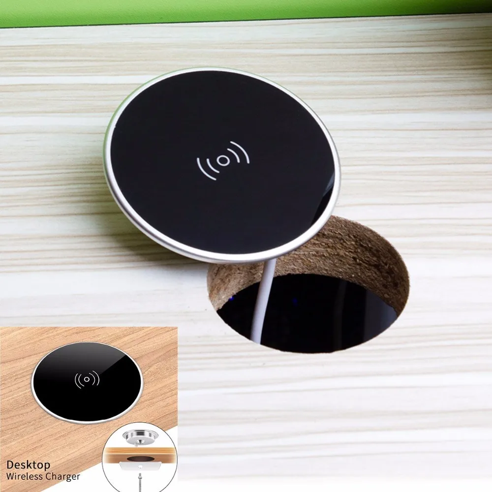 
Wireless Charging Table Wireless Desk Charging Embedded Qi Charger for office hotel bar Table 